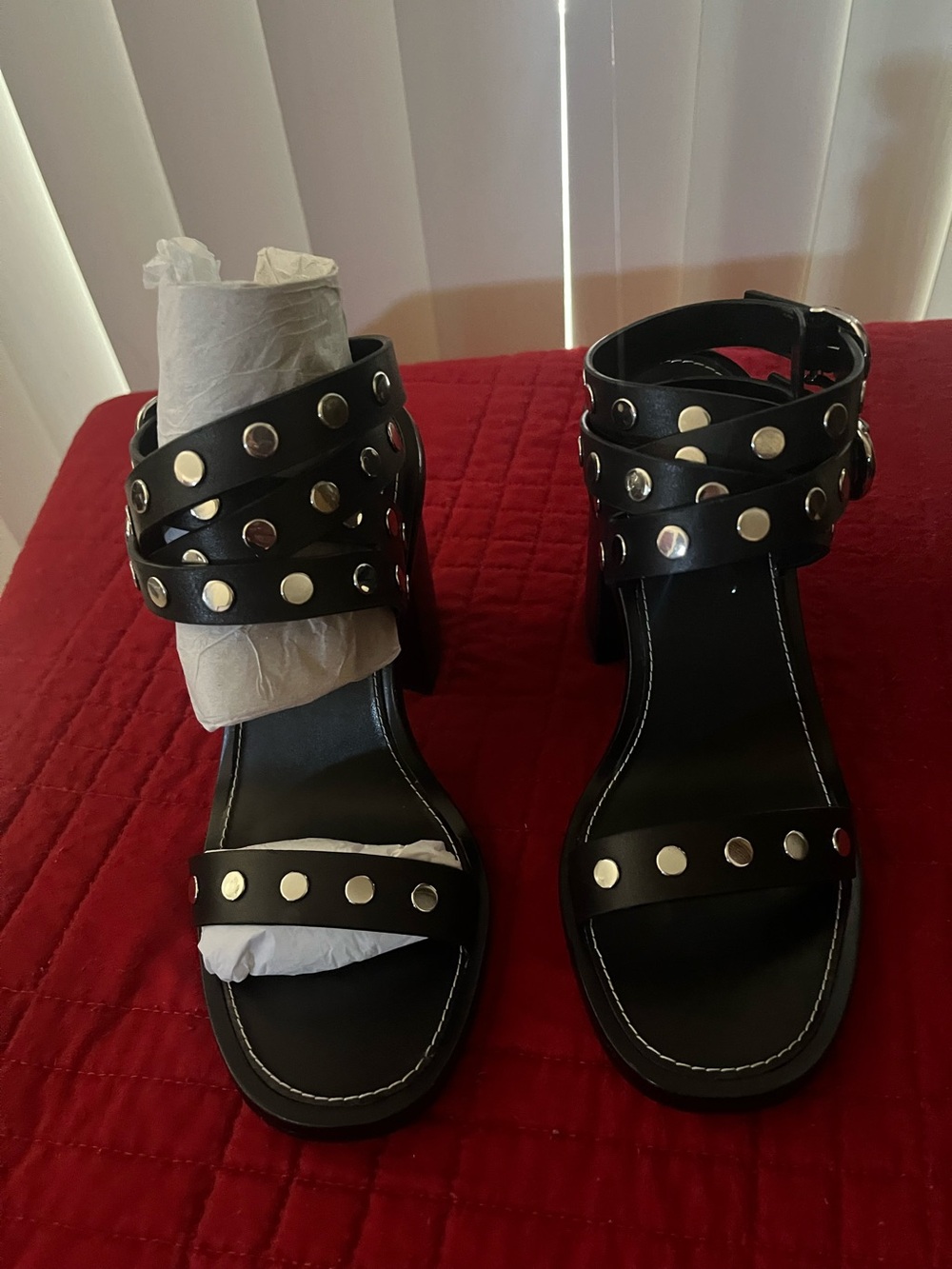 MICHAEL Michael Kors Black Studded Ankle-Strap Heels